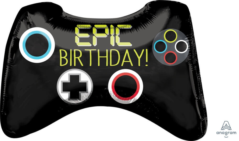 Epic Video Game Remote Shaped Theme Balloon 28