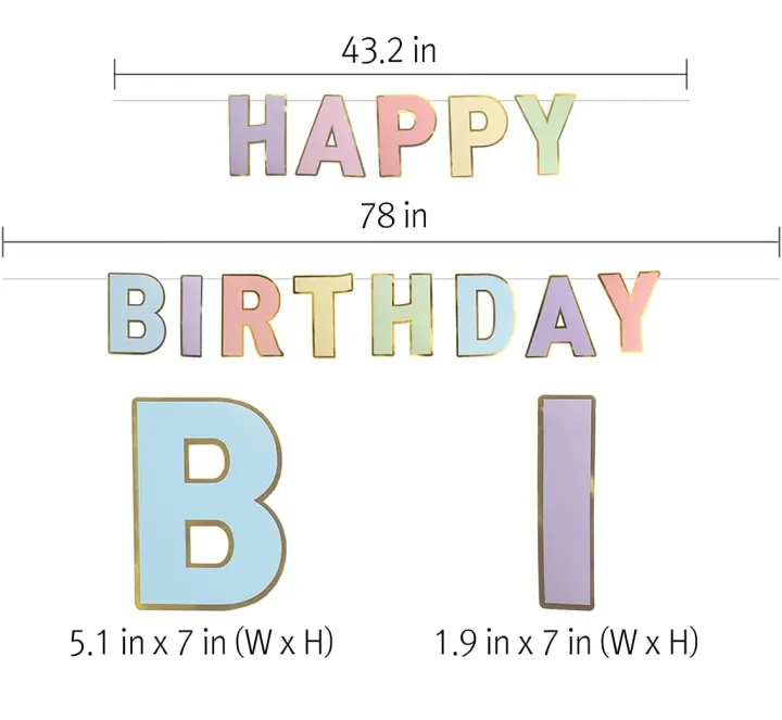 HBD Pastel - Macaron Color Banners