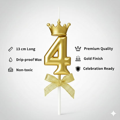 Golden Crown Numerical Candle No. 4