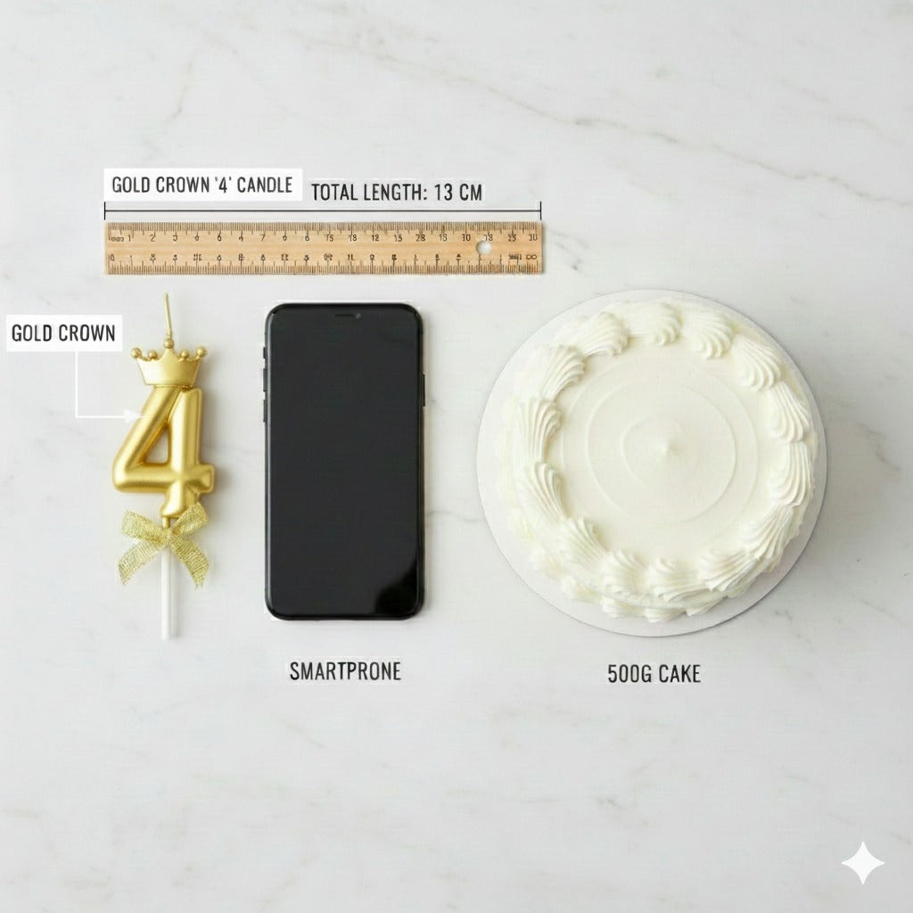 Golden Crown Numerical Candle No. 4