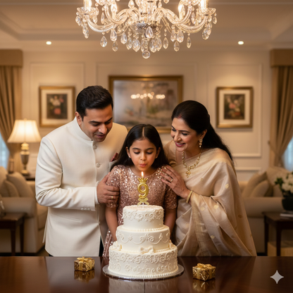 Golden Crown Numerical Candle No. 9