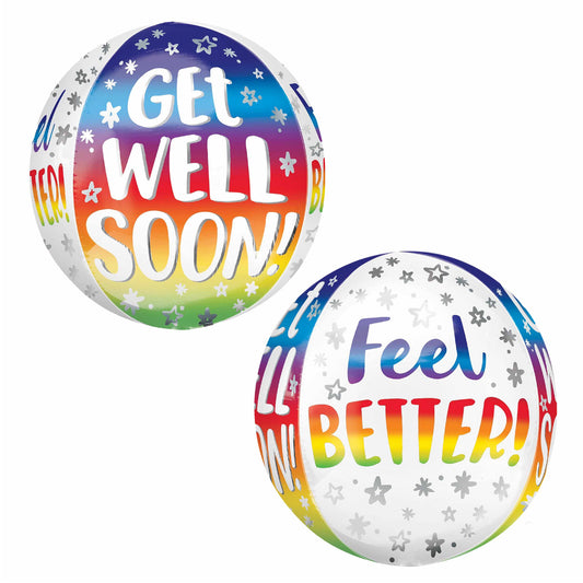 Get Well Soon Orbz Balloon 16"