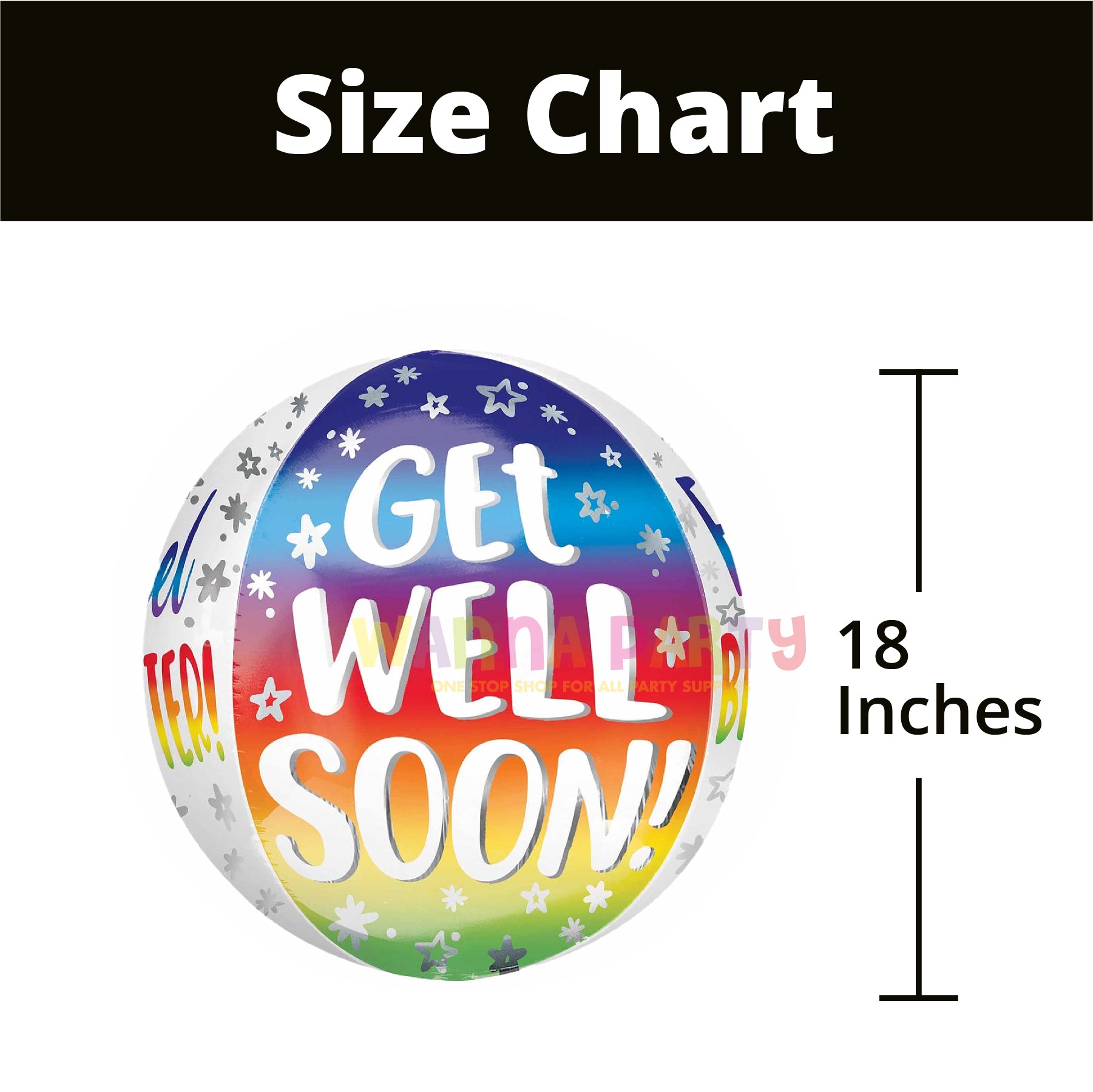 Get Well Soon Orbz Balloon 16"