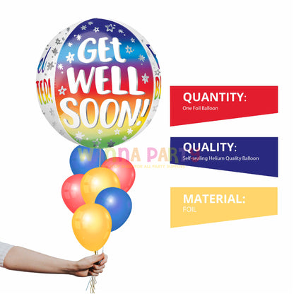 Get Well Soon Orbz Balloon 16"