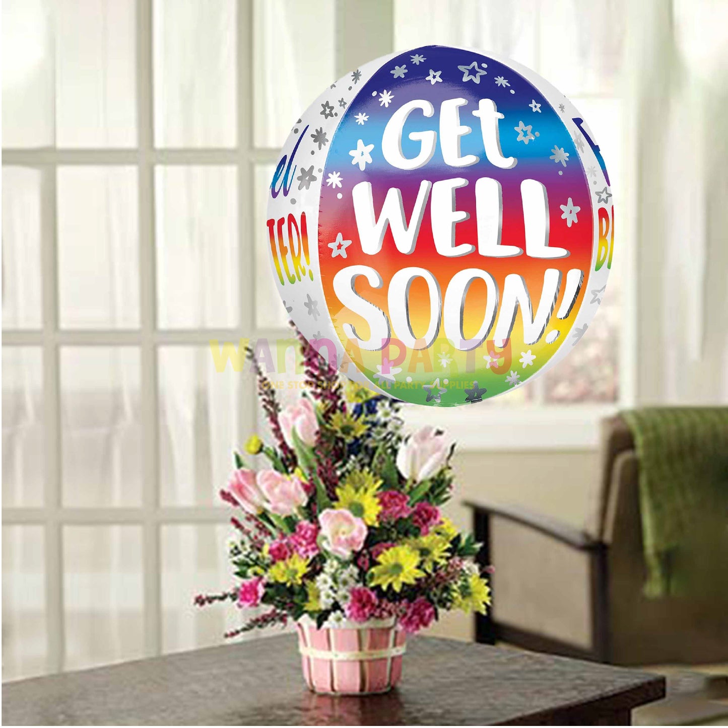 Get Well Soon Orbz Balloon 16"