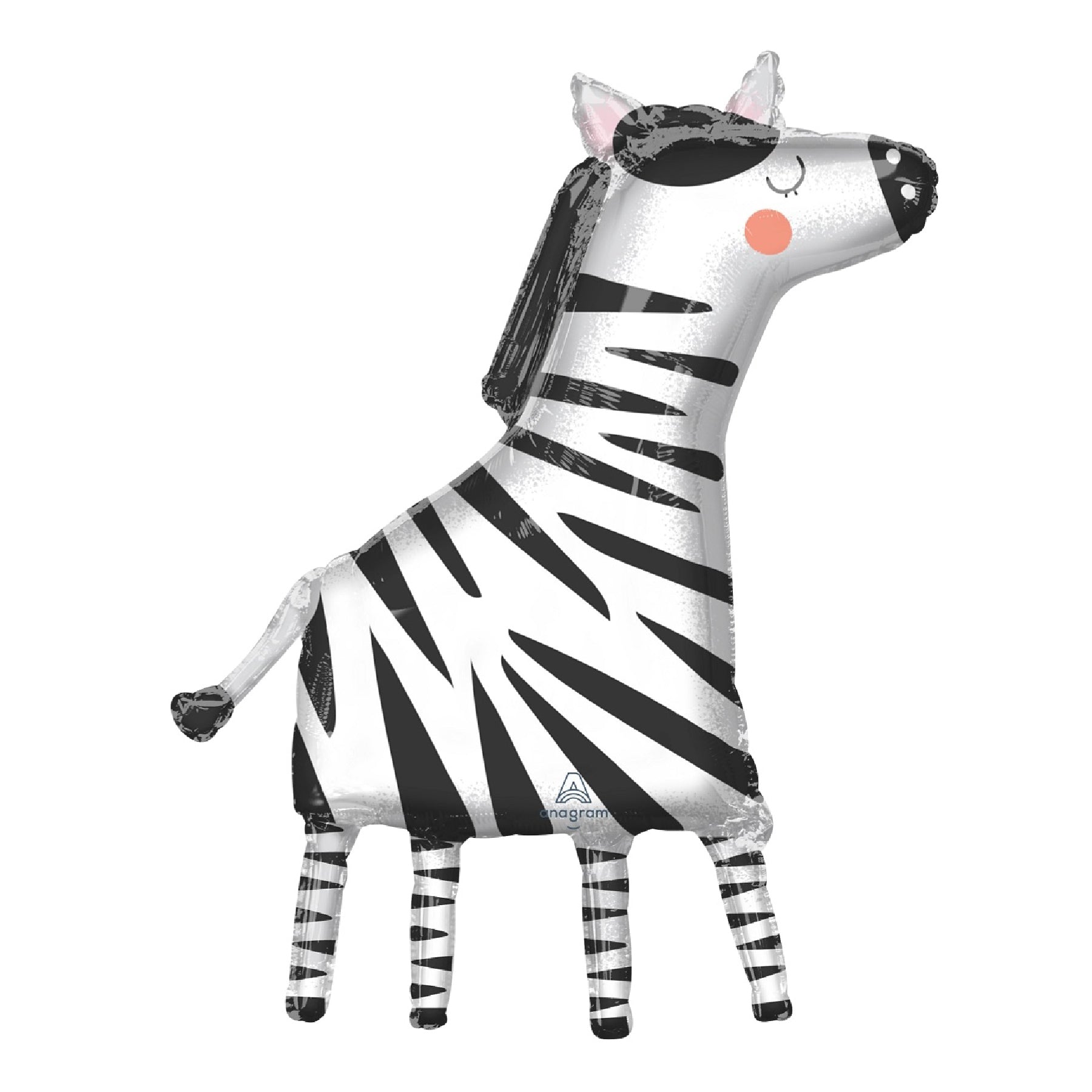 Large Shape Get Wild Zebra Balloon 36 Inch