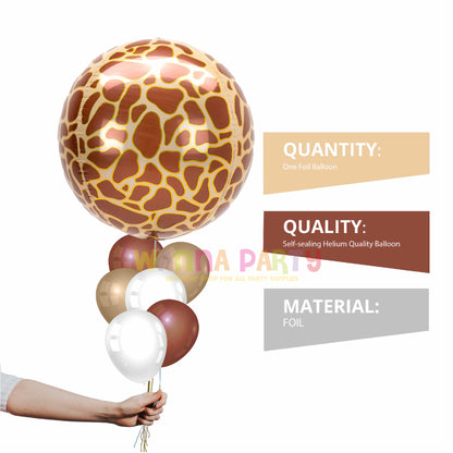 Giraffe Print Orbz Balloon 16"