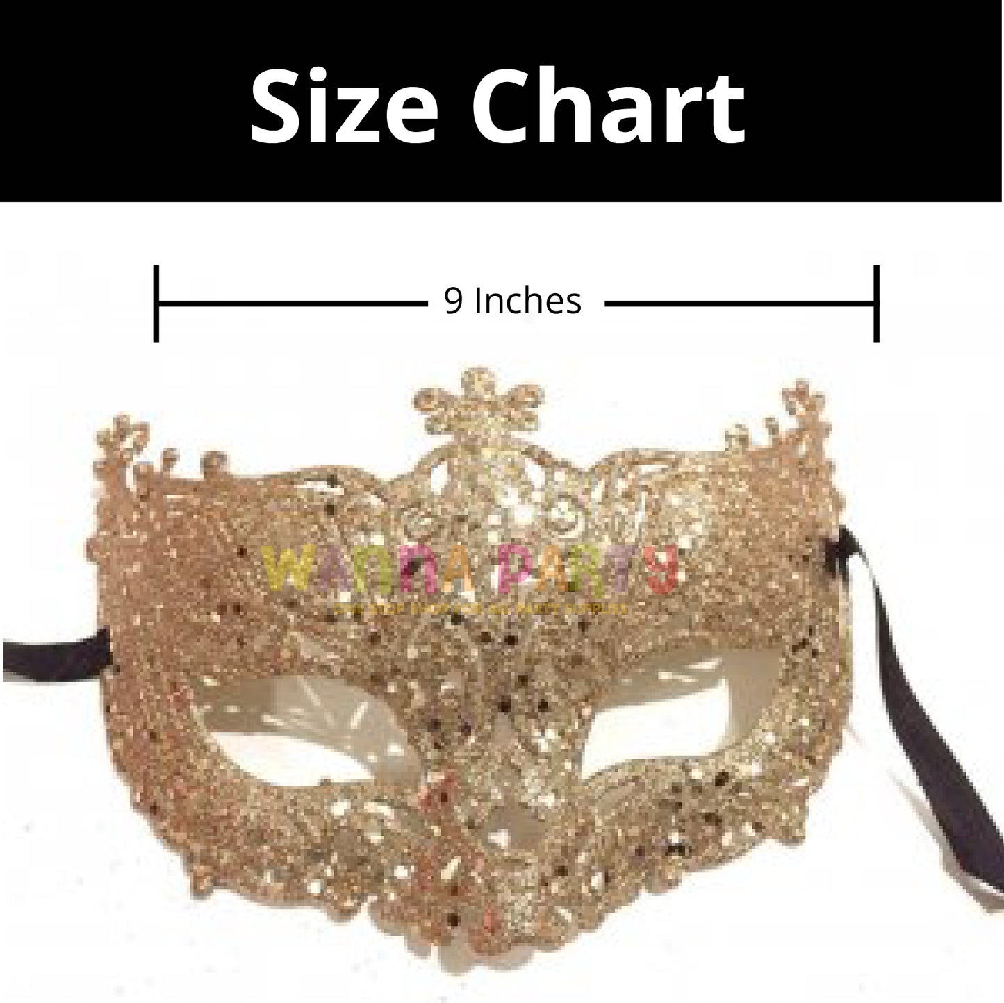 Glitter Fashion Eye Mask Rose Gold - 1PC