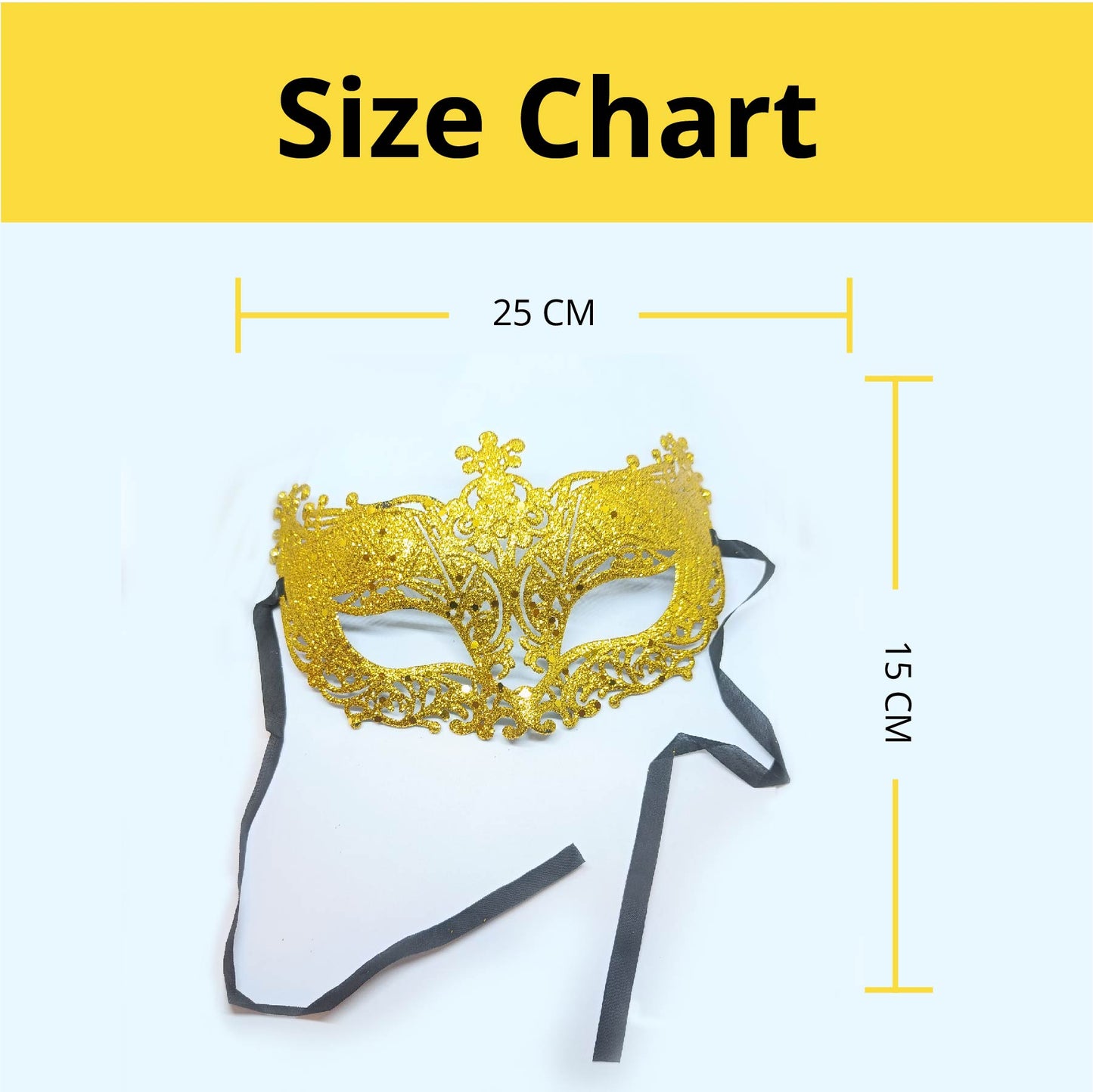 Glitter Fashion Eye Mask Gold - 1PC