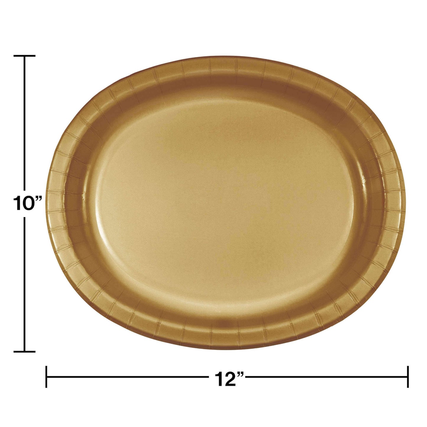 Glittering Gold Oval Platter Plates 12" - 8PC