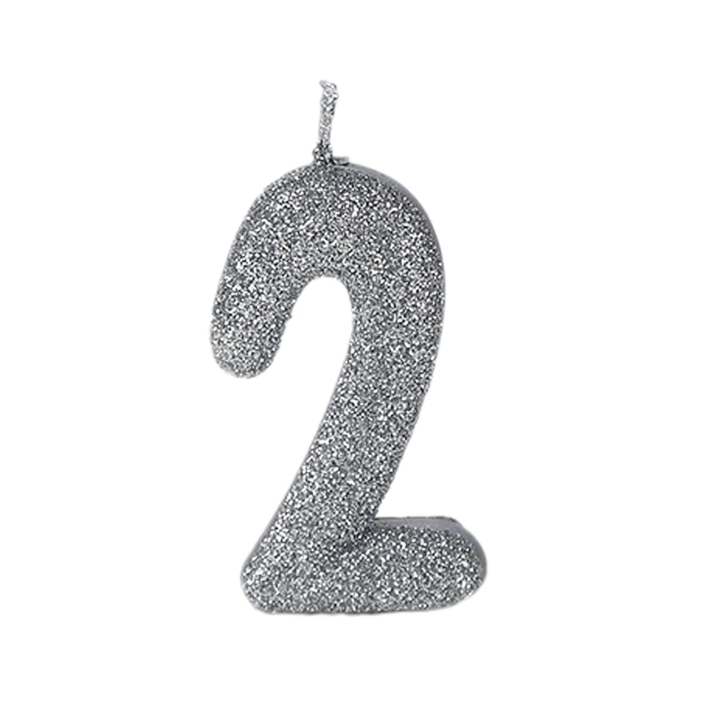 No. 2 Glitter Silver Candle