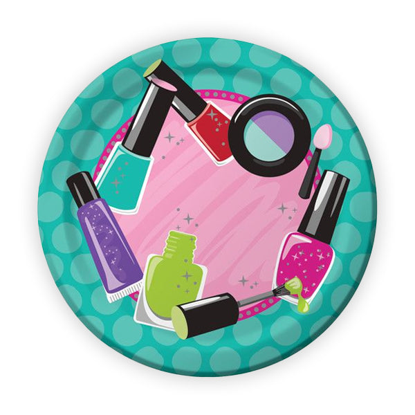 Glitzy Girl Theme Party Cake/Starter Plates -  7 inches - 8PC