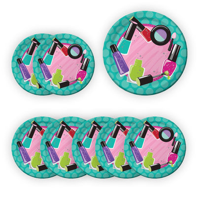 Glitzy Girl Theme Party Cake/Starter Plates -  7 inches - 8PC