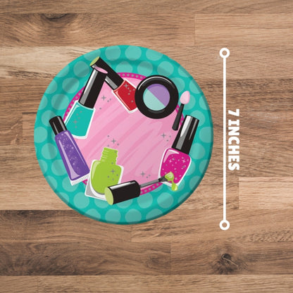 Glitzy Girl Theme Party Cake/Starter Plates -  7 inches - 8PC