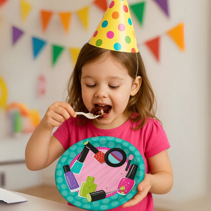 Glitzy Girl Theme Party Cake/Starter Plates -  7 inches - 8PC