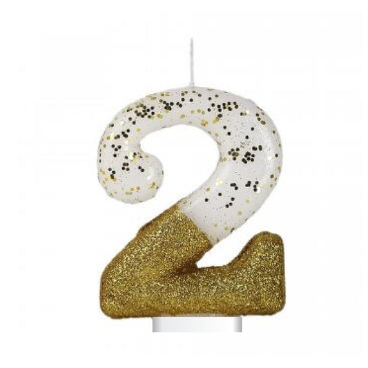 No. 2 Semi Glitter Gold Candle