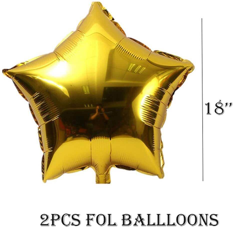 Gold Star/Heart Confetti Balloons Kit-14pcs