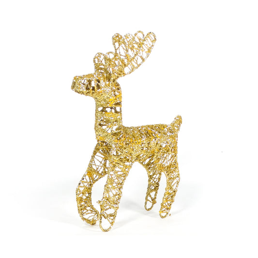 Golden Decorative Standing Reindeer Small - 25cm