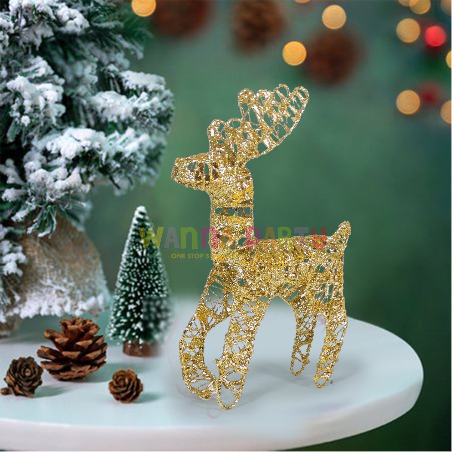 Golden Decorative Standing Reindeer Small - 25cm