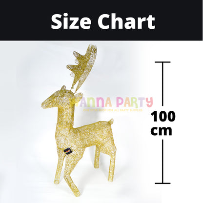 Golden Decorative Standing Reindeer Large - 100CM