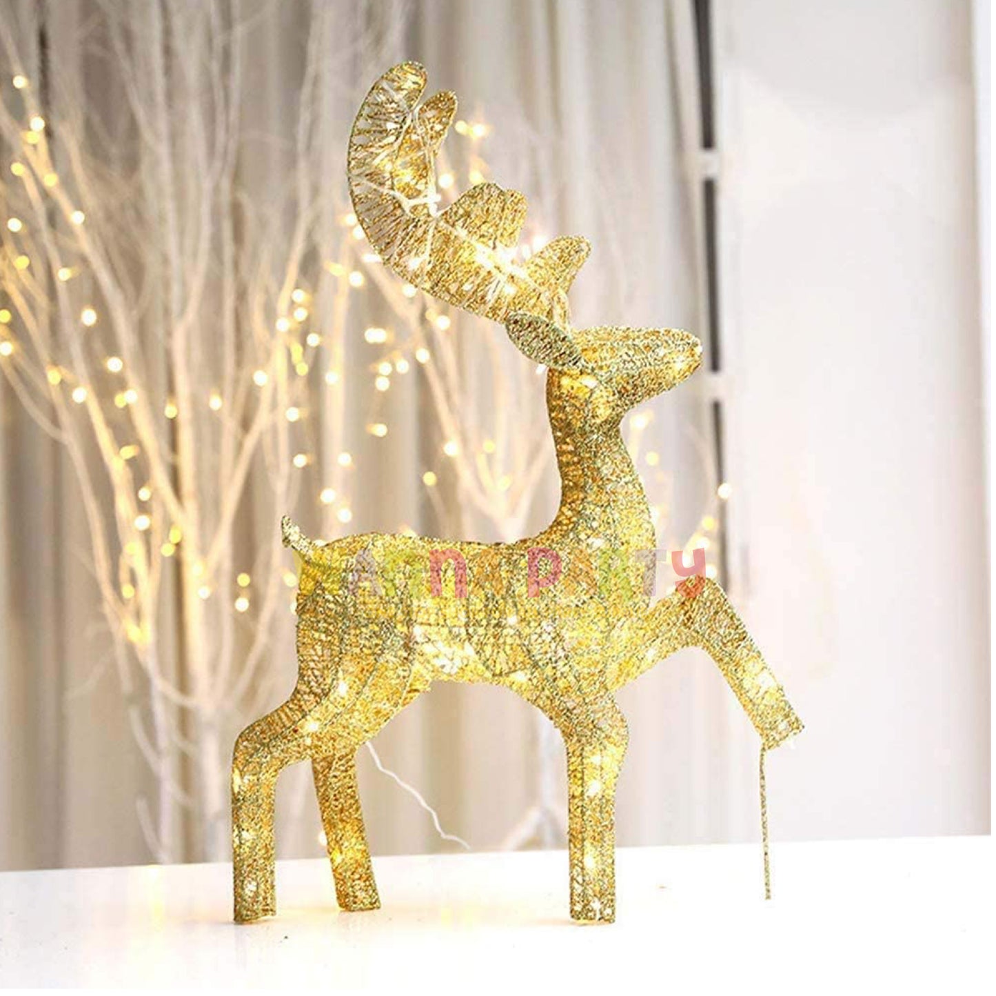 Golden Decorative Standing Reindeer Large - 100CM