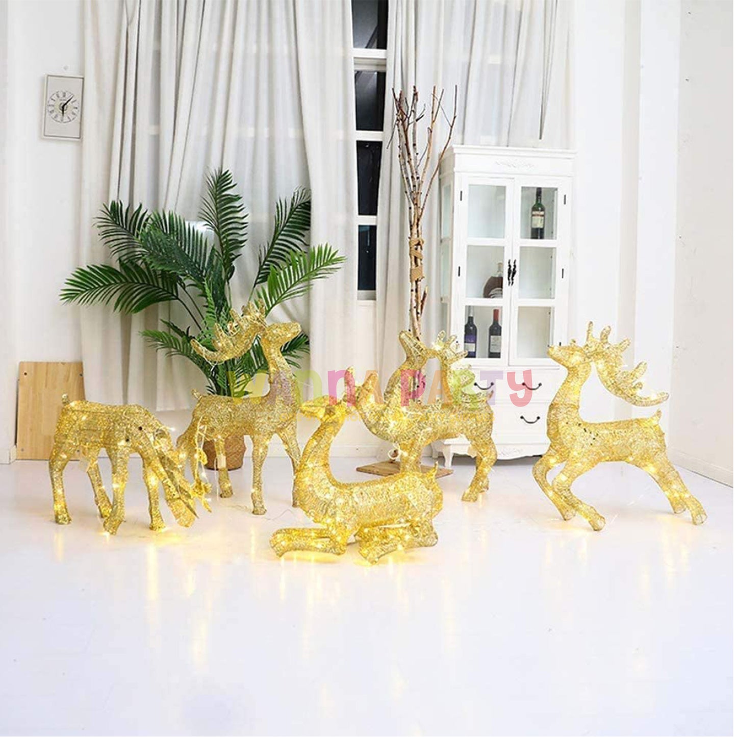 Golden Decorative Standing Reindeer Large - 100CM