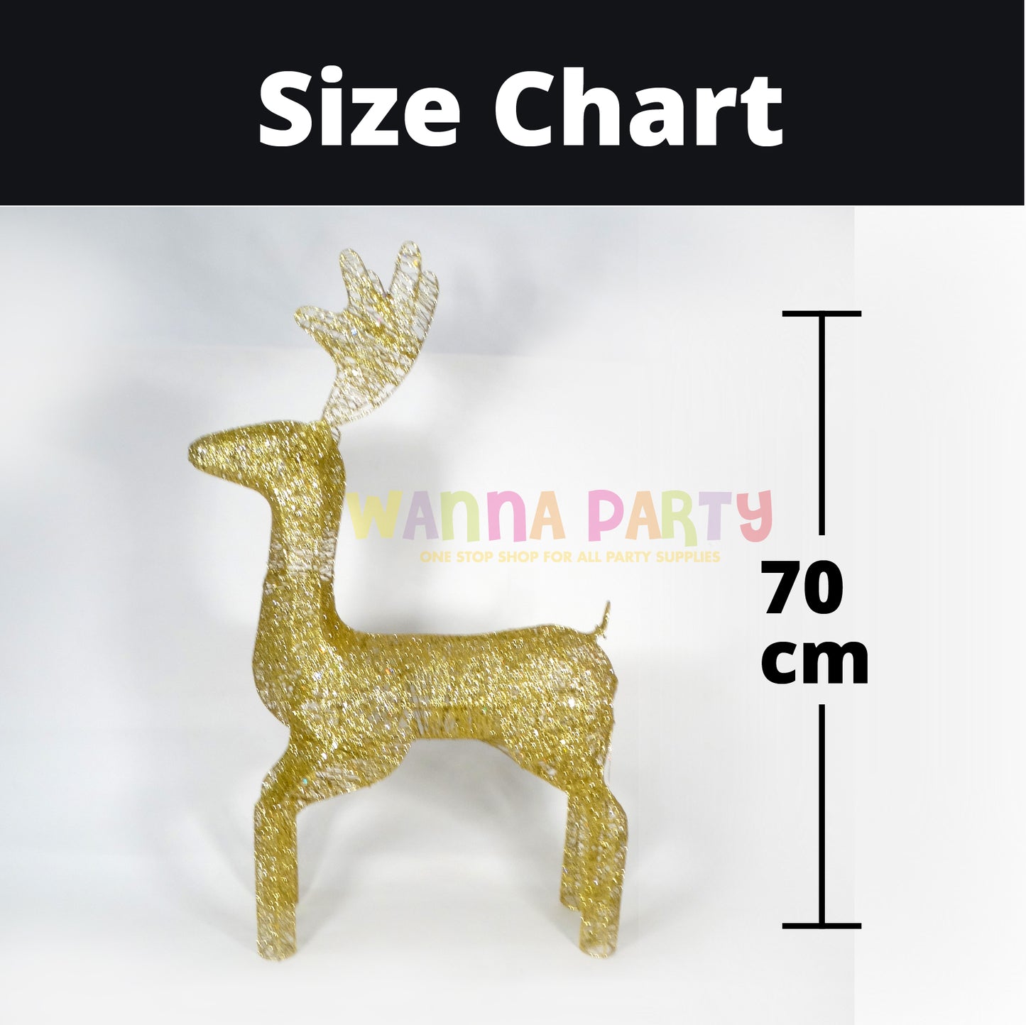 Golden Decorative Standing Reindeer Medium - 70cm