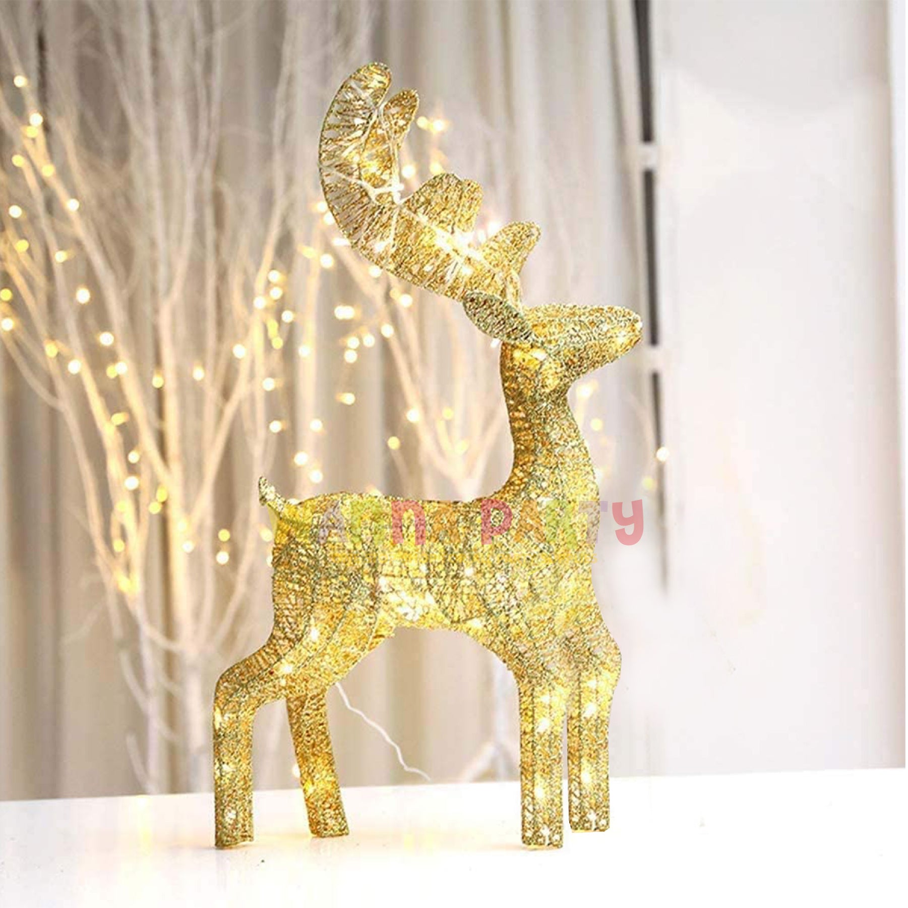 Golden Decorative Standing Reindeer Medium - 70cm