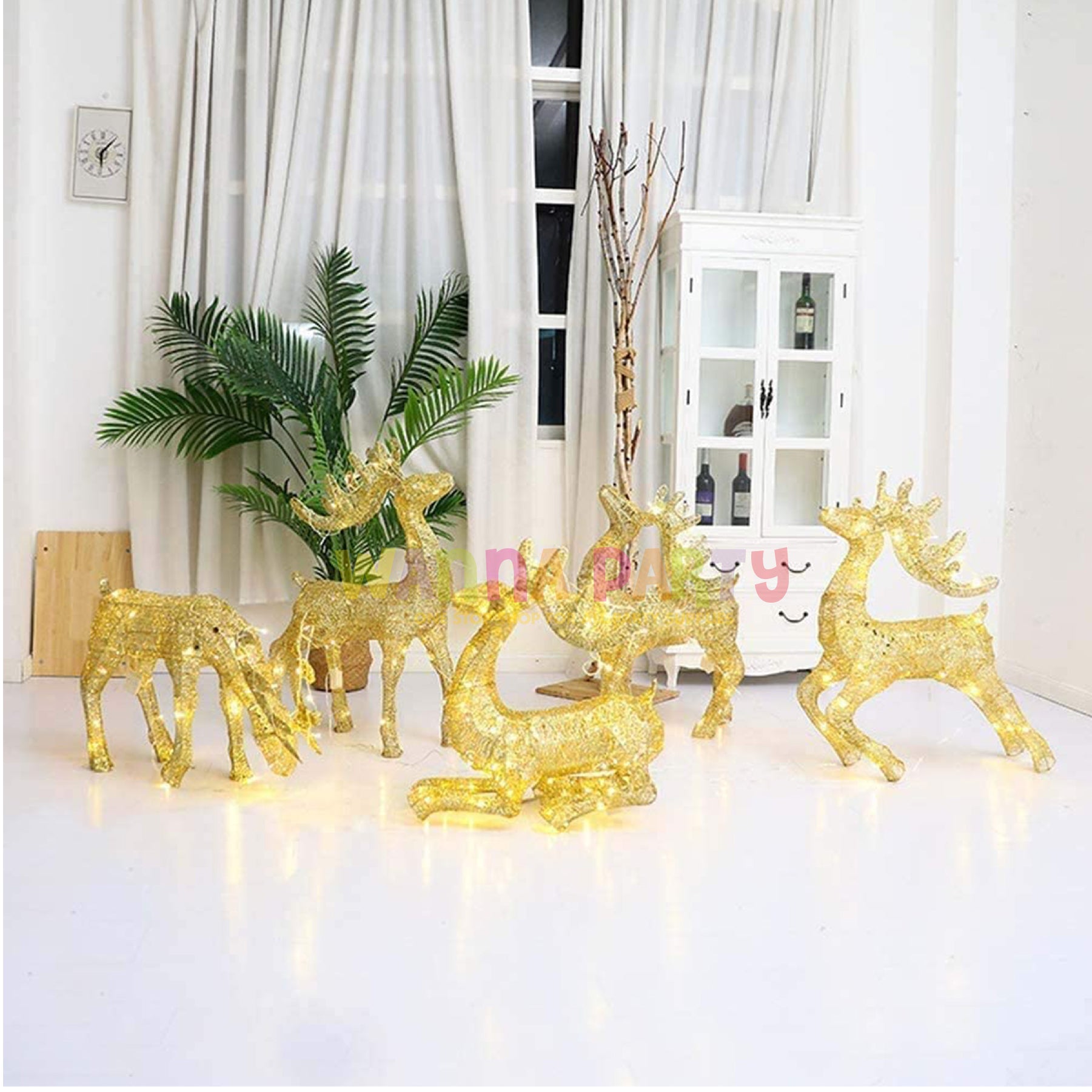 Golden Decorative Standing Reindeer Medium - 70cm