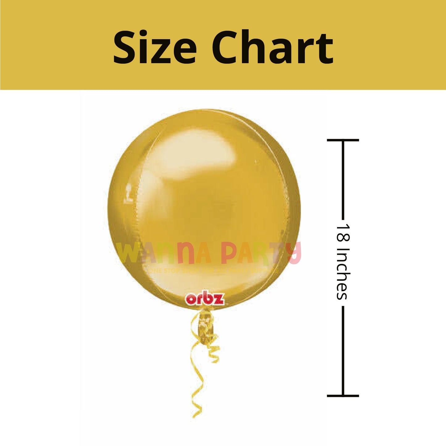 Orbz Jumbo  Gold Balloon 21"