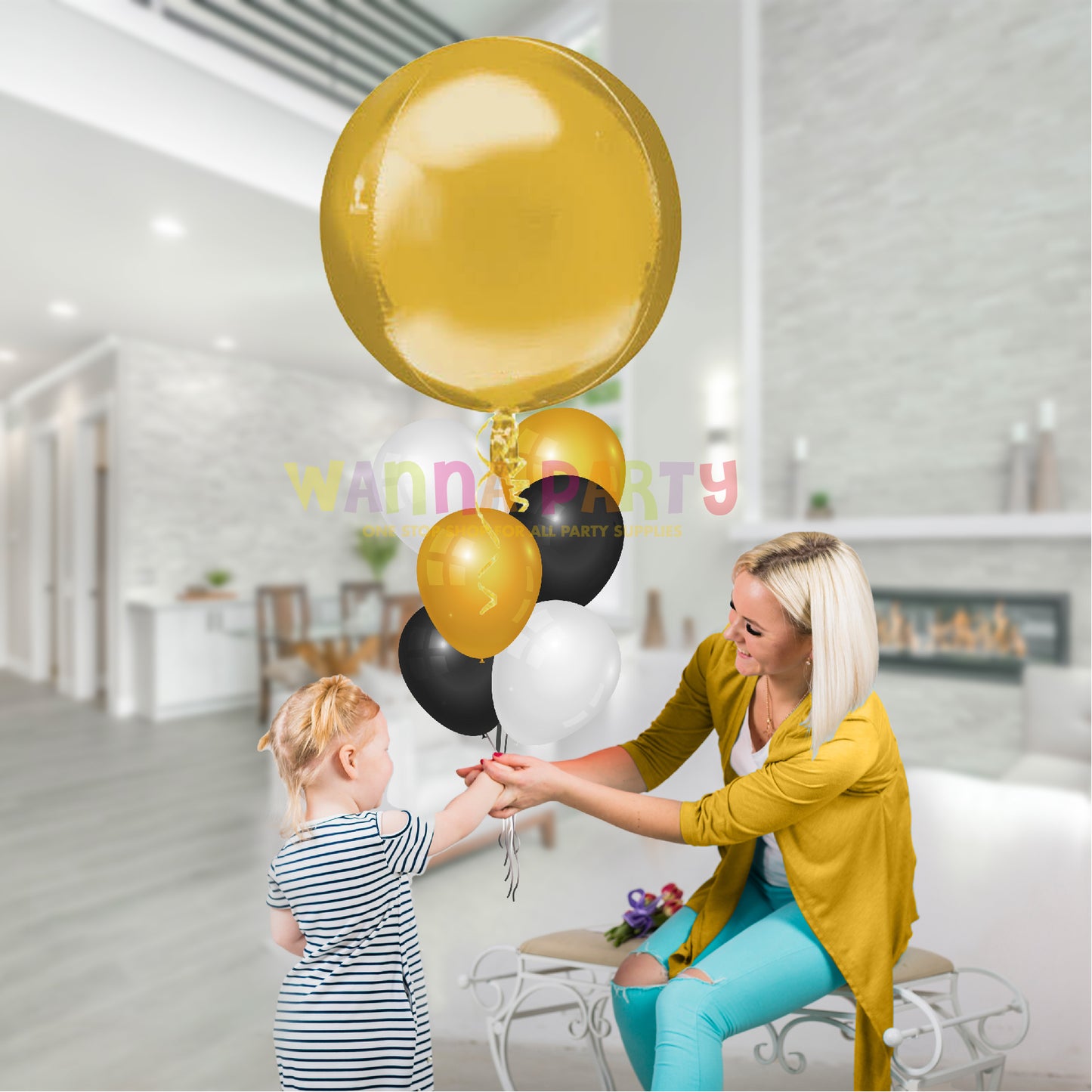 Orbz Jumbo  Gold Balloon 21"