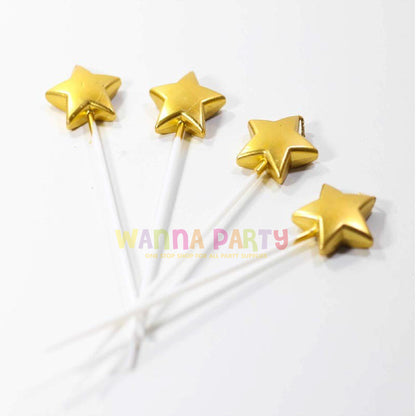 Golden Star Pick Candles - 5 PC