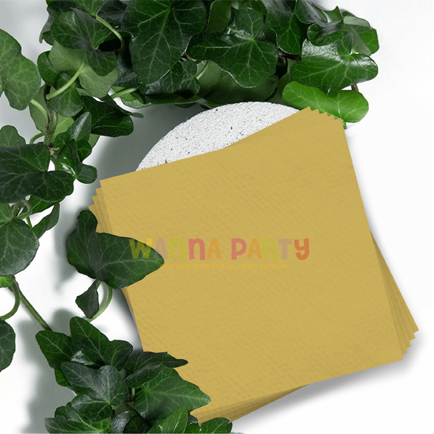 Golden Paper Napkins - 20 PC