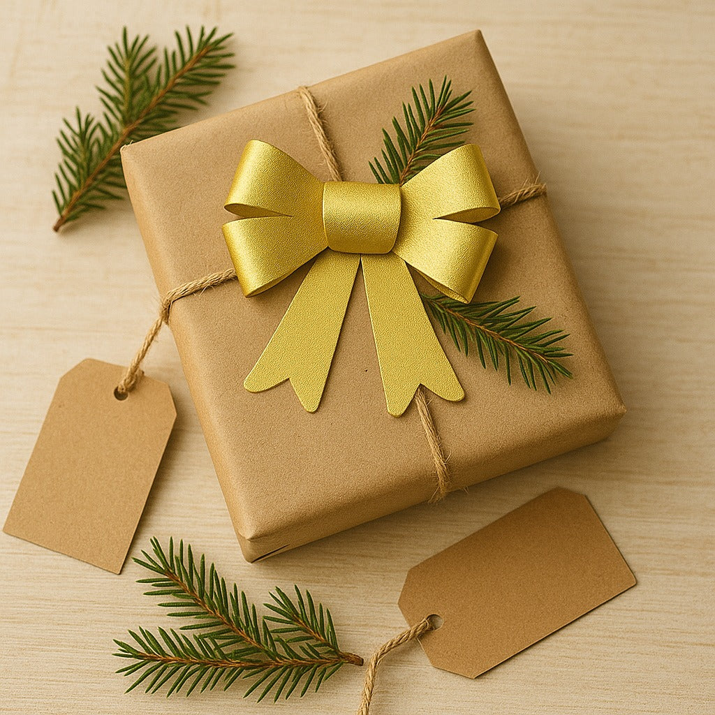 Golden Bows for Christmas Decorations - Set of 2