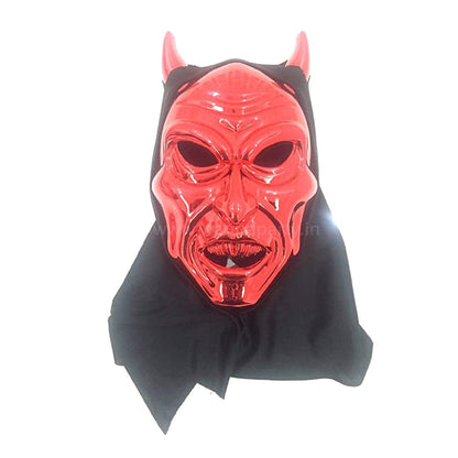 Devil Horn Mask Red w/Black Hood