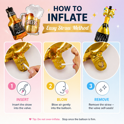 Supershape Drinking Theme Foil Balloon Set of 3 for Celebration Decoration | Let’s Party, Aged to Perfection & Beer Mug Balloons
