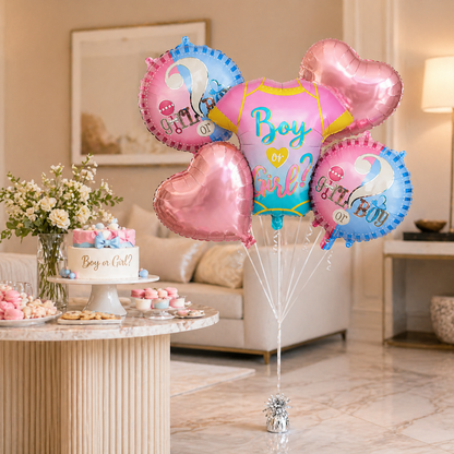 Blue & Pink Baby Clothes Baby Shower Balloon Set - 5PC