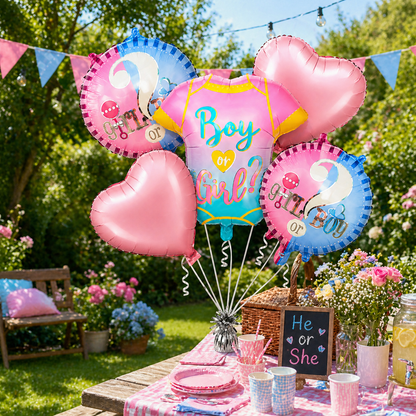 Blue & Pink Baby Clothes Baby Shower Balloon Set - 5PC