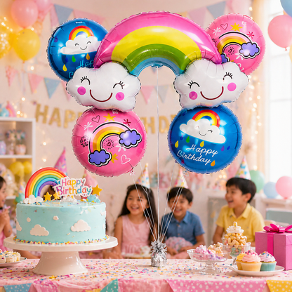 Rainbow Happy Birthday Balloon Set - 5PC