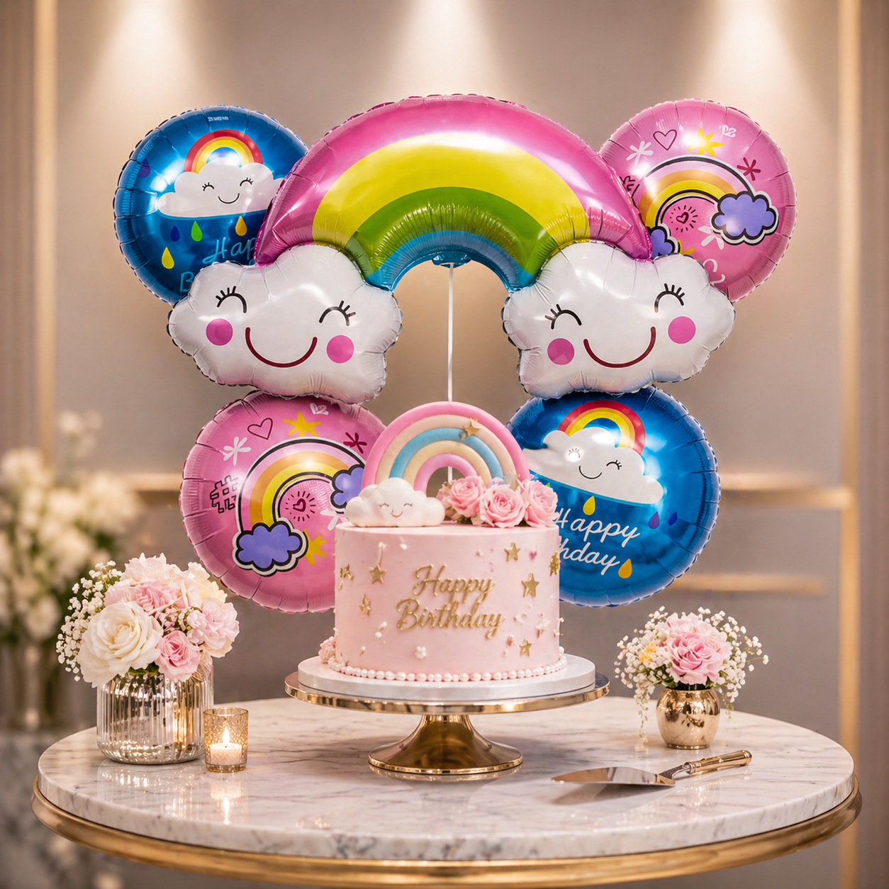 Rainbow Happy Birthday Balloon Set - 5PC