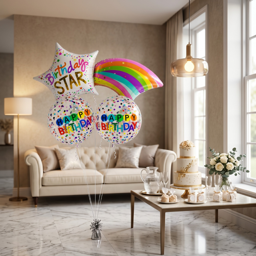 Happy Birthday Rainbow Stars - 3PC