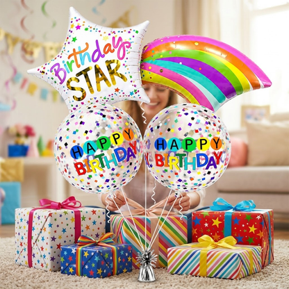Happy Birthday Rainbow Stars - 3PC