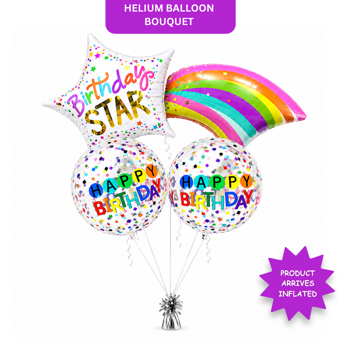 You're my Birthday Star Helium Filled Balloon Bouquet Set of 3