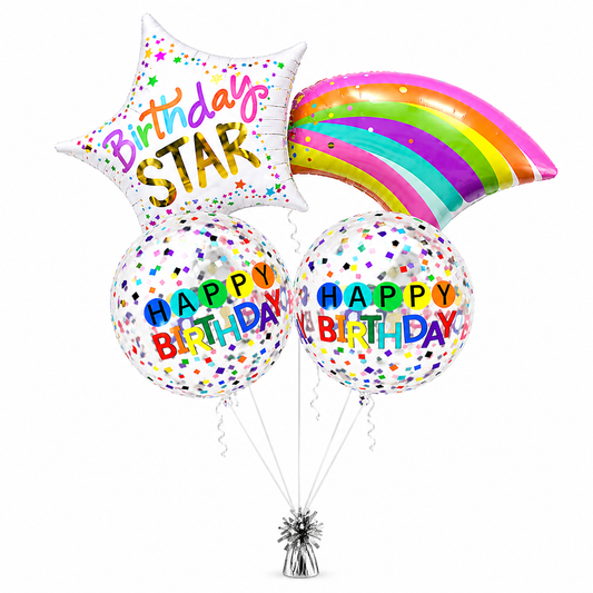 Happy Birthday Rainbow Stars - 3PC