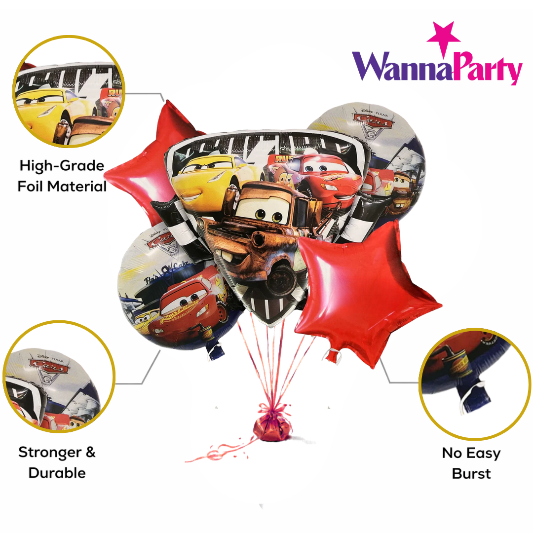Disney Triangular Cars Theme Balloon Set - 5PC
