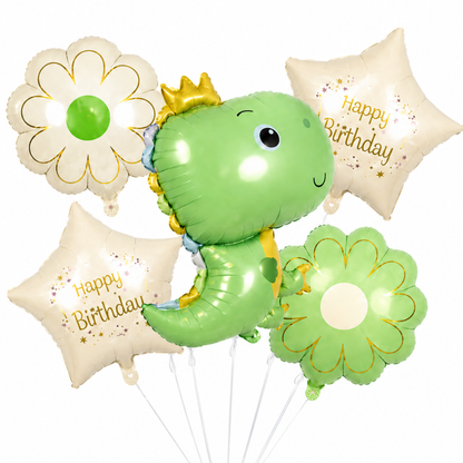Lil Dino Theme Helium Filled Balloon Bouquet Set of 5PC