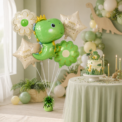 Dinosaur Balloon Set Pastel Green -  5PC