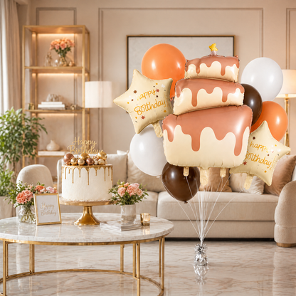 Dripping Chocolate Cake Balloon Set - 9PC