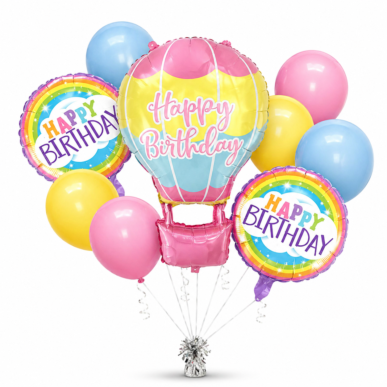 Hot Air Birthday Balloon Combo Set - 9PC
