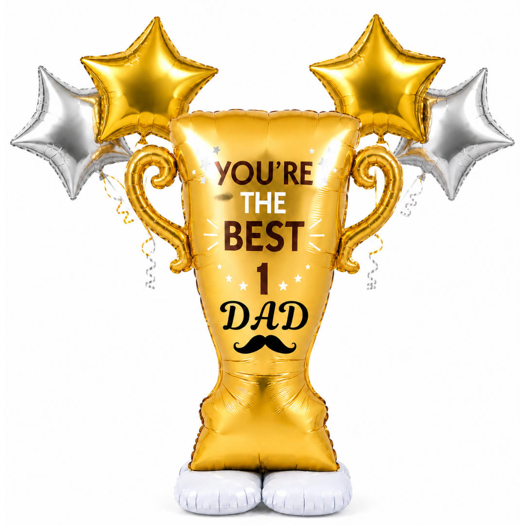 You're the Best No. 1 Dad Large Shape Father's Day Balloons with Star Shaped Helium Balloons | Pre Inflated & Delivered